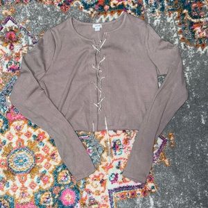 Garage Lace Up Jewel Going Out Top